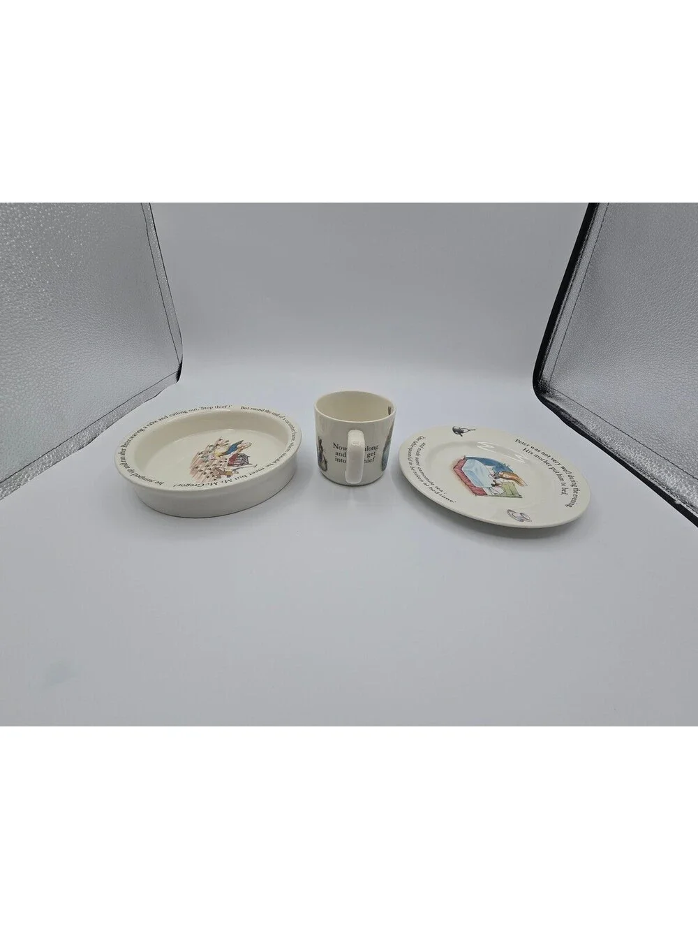 Vintage Wedgwood Beatrix Potter Peter Rabbit 3 Pc Child's Dinnerware Set